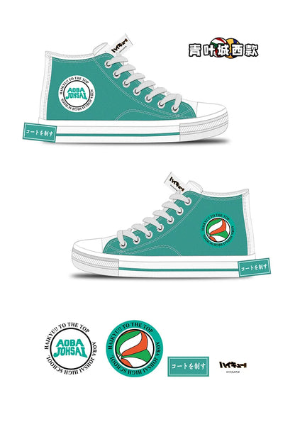Haikyuu!! Unisex Aoba Johsai Karasuno High School Shoyo Hinata Official Authorization Fashion Flat Casual Canvas Shoes