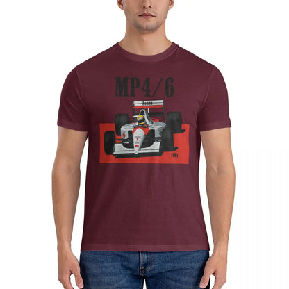 Men T-Shirts MP4 Casual 100% Cotton Tee Shirt Short Sleeve Senna T Shirts Crew Neck Tops Printing