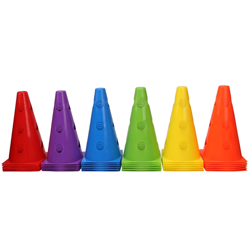 1 Set 23cm Mark Cones with Holes Football Speed Agility Training Equipment Mark Barrel