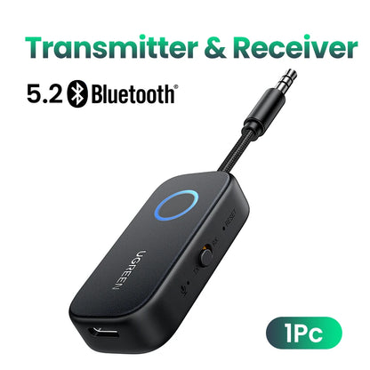 Bluetooth Receiver Transmitter Adapter 2-in-1 Wireless Bluetooth 3.5mm Aux Audio Adapter for Flight, TV, Car, Treadmill