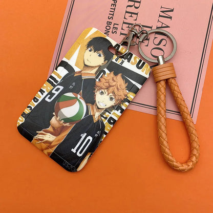 Haikyuu!! Ferrule Student ID Subway Access Control ID Card Holder Portable Keychains Backpack Pendant Children's Holiday Gifts