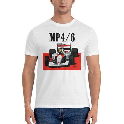 Men T-Shirts MP4 Casual 100% Cotton Tee Shirt Short Sleeve Senna T Shirts Crew Neck Tops Printing