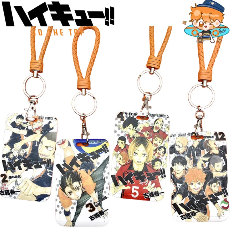 Haikyuu!! Ferrule Student ID Subway Access Control ID Card Holder Portable Keychains Backpack Pendant Children's Holiday Gifts