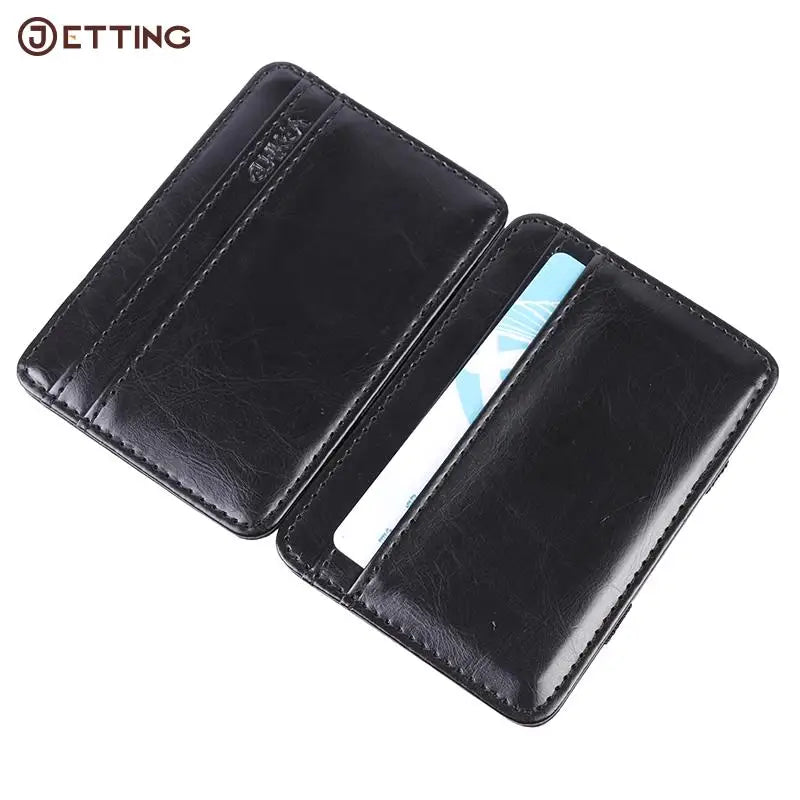 New Arrival 2 Fold Multi Card Position PU Leather Magic Wallets Fashion Small Men Money Clips Card Purse Thin Cash Holder Purse