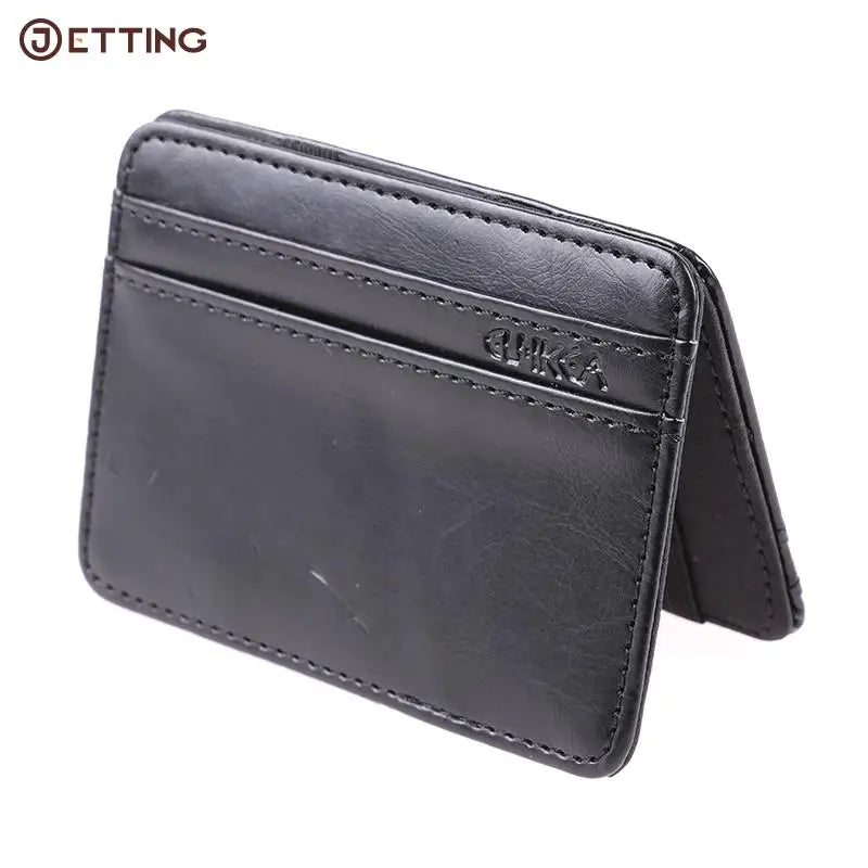 New Arrival 2 Fold Multi Card Position PU Leather Magic Wallets Fashion Small Men Money Clips Card Purse Thin Cash Holder Purse