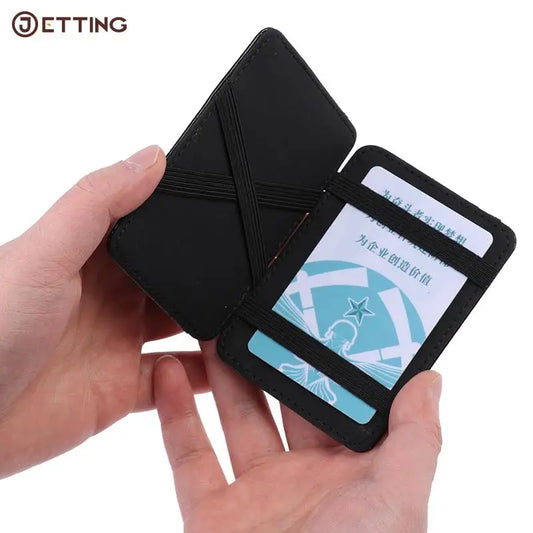 New Arrival 2 Fold Multi Card Position PU Leather Magic Wallets Fashion Small Men Money Clips Card Purse Thin Cash Holder Purse