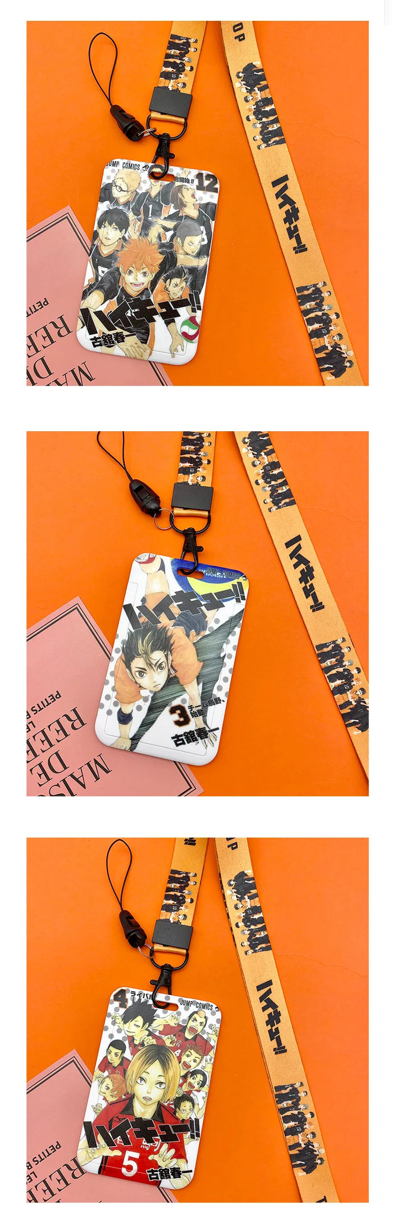 Haikyuu!! Ferrule Student ID Subway Access Control ID Card Holder Portable Keychains Backpack Pendant Children's Holiday Gifts