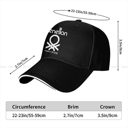 Pure Color Dad Hats Benetton Formula Team 80S Collection Men's Hat Sun Visor Baseball Caps Formula 1 F1 Peaked Cap