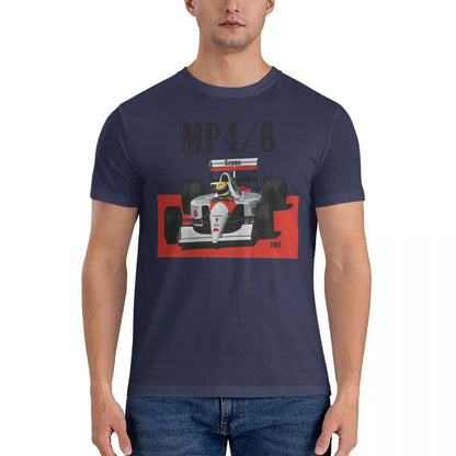 Men T-Shirts MP4 Casual 100% Cotton Tee Shirt Short Sleeve Senna T Shirts Crew Neck Tops Printing