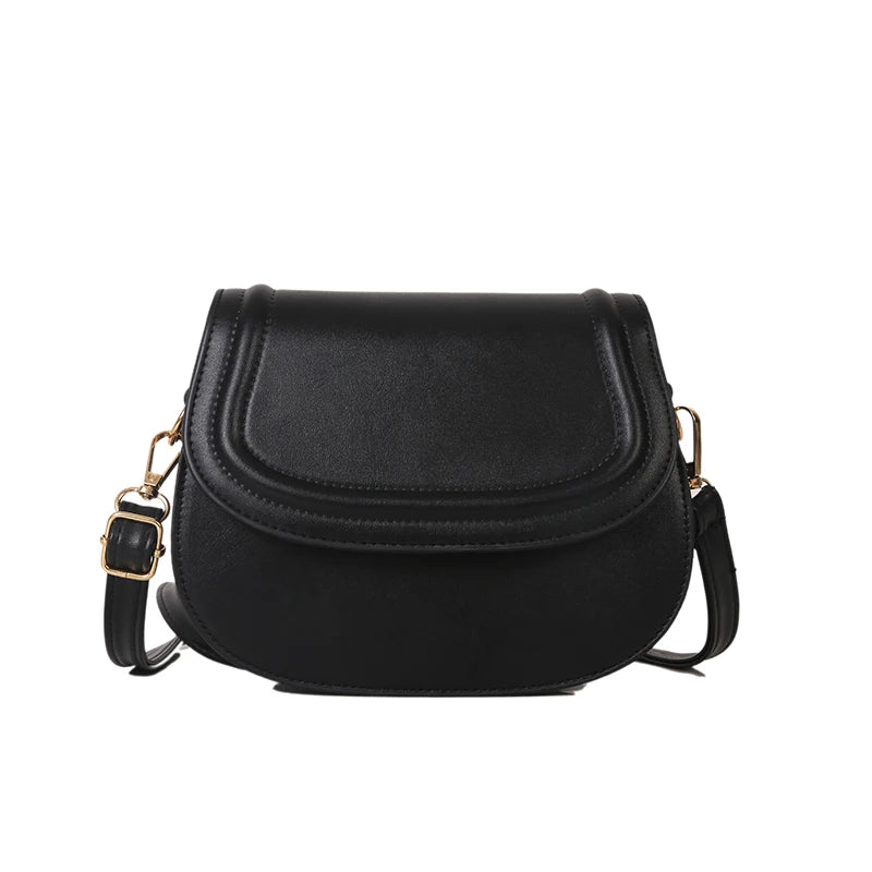 Retro Solid Color PU Crossbody Bag 2023 Summer New Simple Elegant Hasp Women's Shoulder Bag Fashion All-Matched Underarm Bag