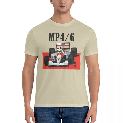 Men T-Shirts MP4 Casual 100% Cotton Tee Shirt Short Sleeve Senna T Shirts Crew Neck Tops Printing