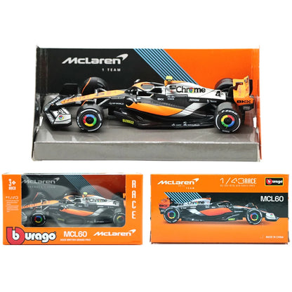 1/43 Bburago 2023 F1 McLaren MCL60 #4 #81Racing Cars Model Alloy Diecast Cars Model Gift For Aduts