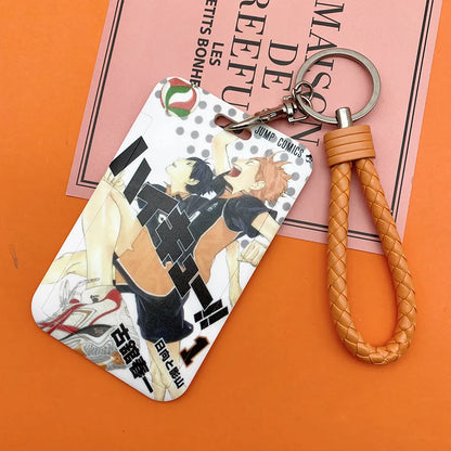 Haikyuu!! Ferrule Student ID Subway Access Control ID Card Holder Portable Keychains Backpack Pendant Children's Holiday Gifts