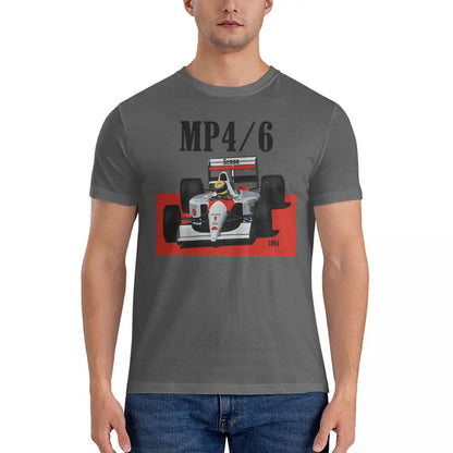 Men T-Shirts MP4 Casual 100% Cotton Tee Shirt Short Sleeve Senna T Shirts Crew Neck Tops Printing