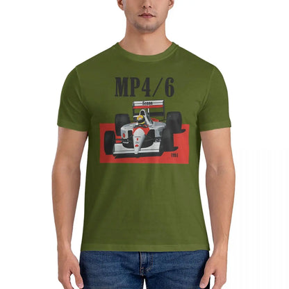 Men T-Shirts MP4 Casual 100% Cotton Tee Shirt Short Sleeve Senna T Shirts Crew Neck Tops Printing