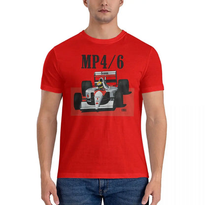 Men T-Shirts MP4 Casual 100% Cotton Tee Shirt Short Sleeve Senna T Shirts Crew Neck Tops Printing