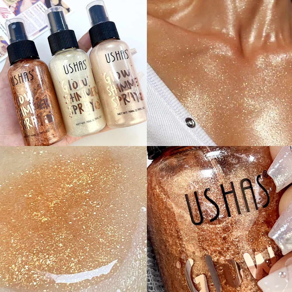 Diamond Liquid Highlight Waterproof High Gloss Glitter Body Bronzer Highlight Long-lasting Wear Face Contour Illuminator Makeup