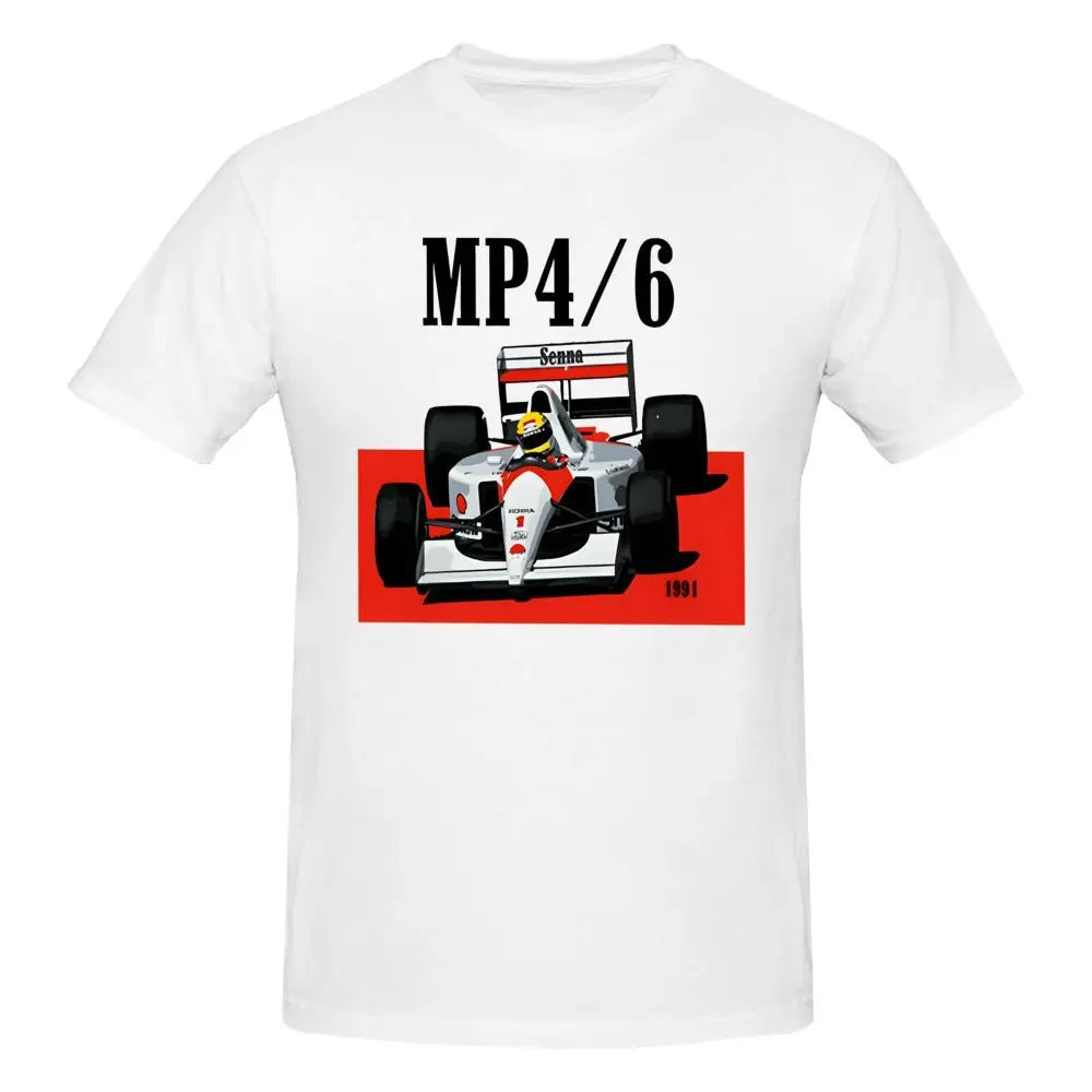 Men T-Shirts MP4 Casual 100% Cotton Tee Shirt Short Sleeve Senna T Shirts Crew Neck Tops Printing