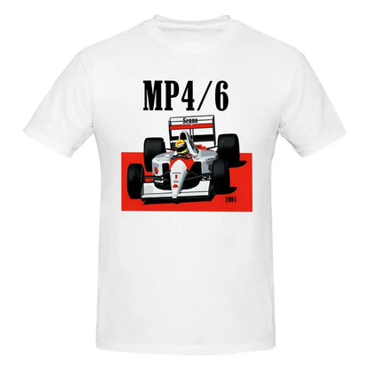 Men T-Shirts MP4 Casual 100% Cotton Tee Shirt Short Sleeve Senna T Shirts Crew Neck Tops Printing