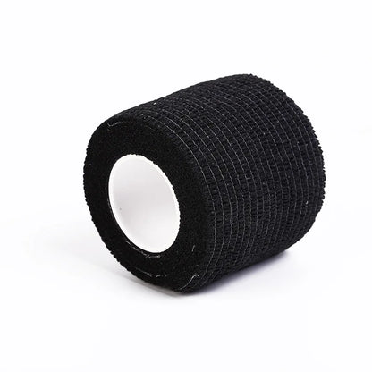 Black EZ Disposable 2''x5 Yards Tattoo Grip Cover Wrap Waterproof  Self-Adhesive Bandage Roll for Tattoo Machine Grip Tube