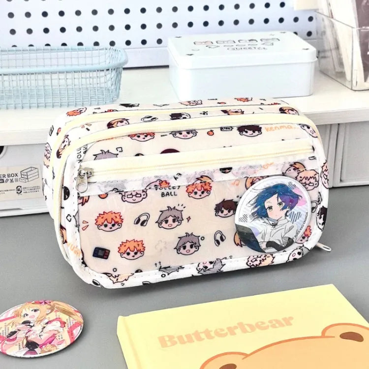 Haikyuu!! Pencil Case Learn Office Storage Student Stationery Bags Children's Paintbrush Case Anime Peripherals Holiday Gifts