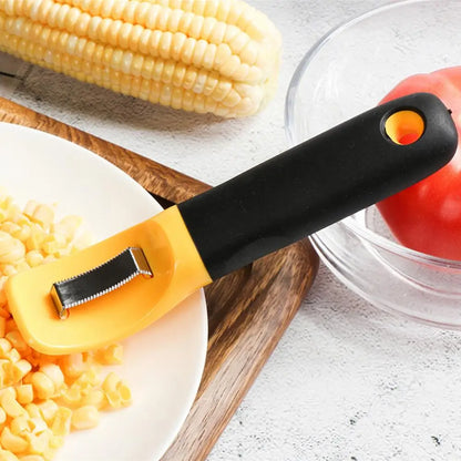 Stainless Steel Corn Peeler with Plastic Handle Peeling Corn Stripper Labor-Saving Corn Cob Stripping Tool Corn Cutter & Remover