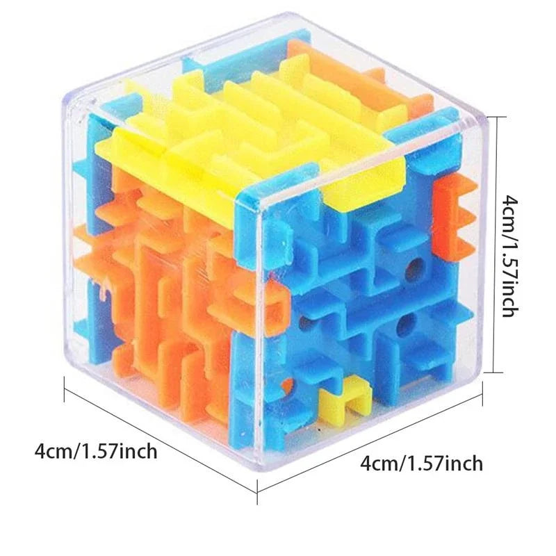 mini 3D Maze Magic Cube Six-sided Transparent Puzzle Speed Cube Rolling Ball Cubes Maze Toys For Children Stress Reliever Toys