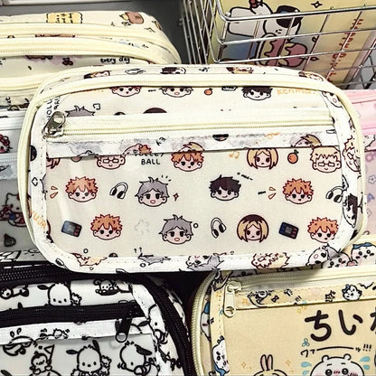 Haikyuu!! Pencil Case Learn Office Storage Student Stationery Bags Children's Paintbrush Case Anime Peripherals Holiday Gifts