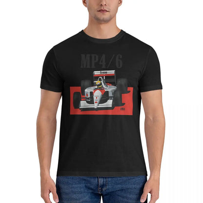 Men T-Shirts MP4 Casual 100% Cotton Tee Shirt Short Sleeve Senna T Shirts Crew Neck Tops Printing