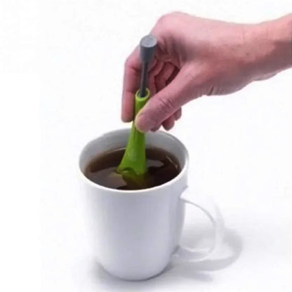 Tea Infuser Built-in Plunger Healthy Intense Flavor Reusable Tea Bag Plastic Tea&Coffee Strainer Measure Swirl Steep Stir&Press