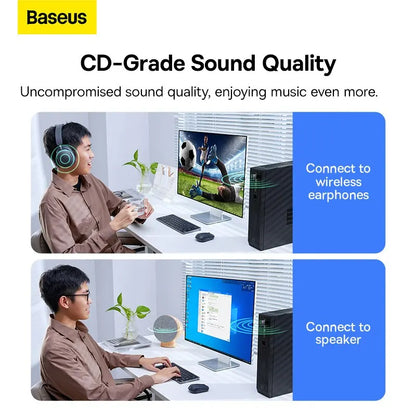 Baseus BA07 USB Bluetooth 5.3 Dongle Adapter for PC Speaker Wireless Mouse Keyboard Music Audio Receiver Transmitter Bluetooth