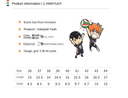 Haikyuu!! Unisex Aoba Johsai Karasuno High School Shoyo Hinata Official Authorization Fashion Flat Casual Canvas Shoes