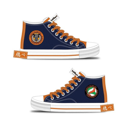 Haikyuu!! Unisex Aoba Johsai Karasuno High School Shoyo Hinata Official Authorization Fashion Flat Casual Canvas Shoes