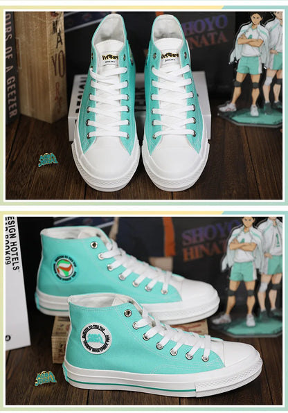 Haikyuu!! Unisex Aoba Johsai Karasuno High School Shoyo Hinata Official Authorization Fashion Flat Casual Canvas Shoes