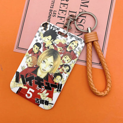 Haikyuu!! Ferrule Student ID Subway Access Control ID Card Holder Portable Keychains Backpack Pendant Children's Holiday Gifts