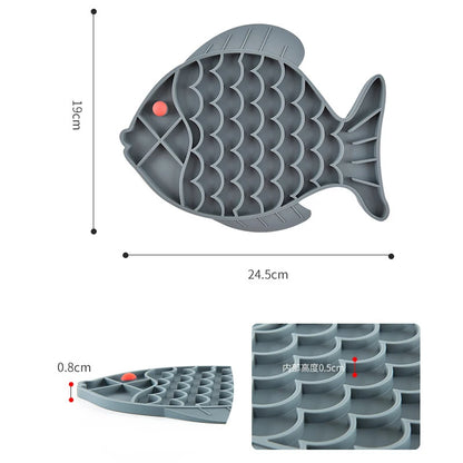 Fish Shape Silicone Bowl Dog Lick Mat Slow Feeding Food Bowl For Small Medium Dogs Puppy Cat Treat Feeder Dispenser Pet Supplies